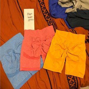 Alphalete Pink and Yellow Women's Shorts